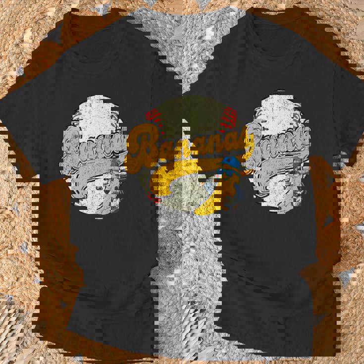 Lets Go Bananas Banana Playing Baseball Baseball Player T-Shirt Gifts for Old Men
