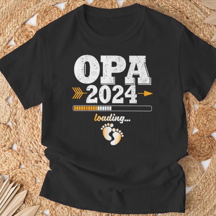 Grandpa 2024 Loading Werdender Opa T-Shirt Geschenke für alte Männer