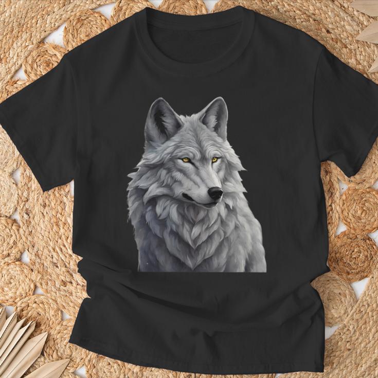 Grauer Wolf T-Shirt Geschenke für alte Männer