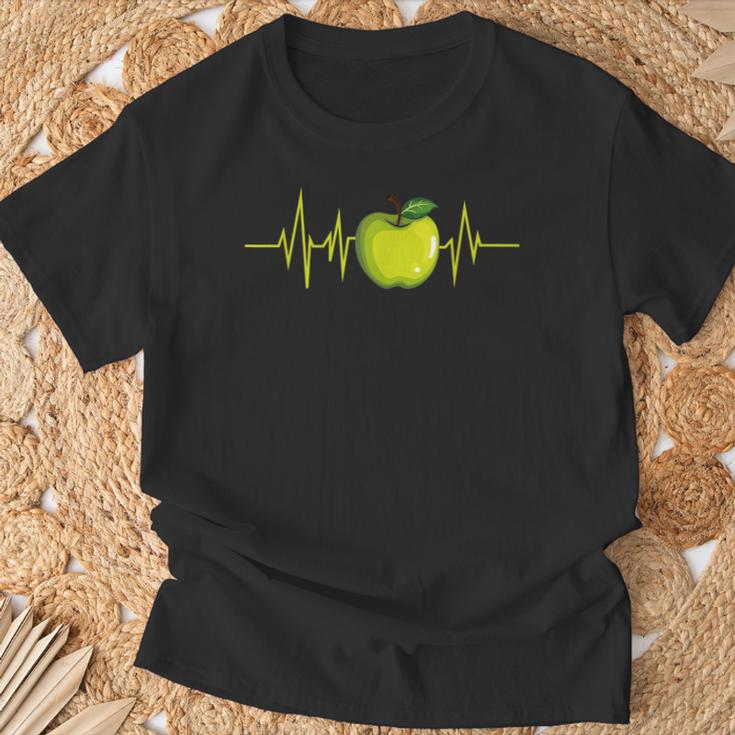 Green Apple Fruit Heartbeat Ecgegan T-Shirt Geschenke für alte Männer