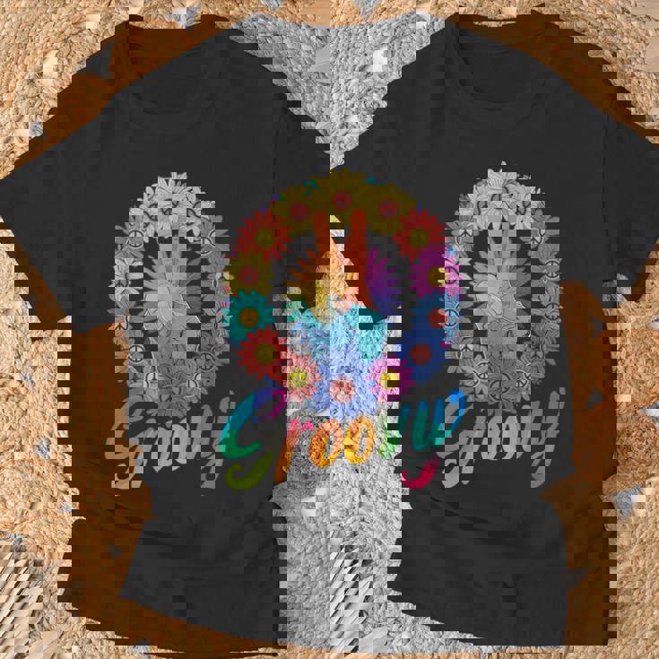 Groovy Peace Sign Tie Dye Hippie T-Shirt Gifts for Old Men