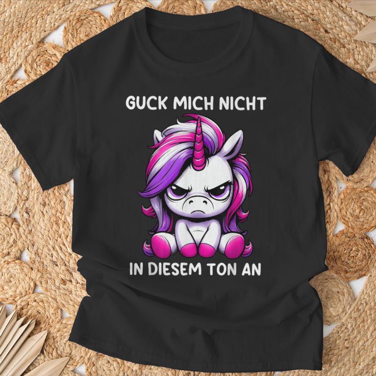 Guck Mich Nicht In Diesem Ton An Einhorn T-Shirt Geschenke für alte Männer