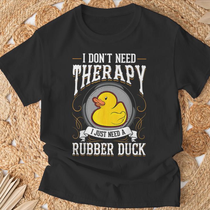 Gummiente Therapie Quietscheente Badeente Gummienten T-Shirt Geschenke für alte Männer