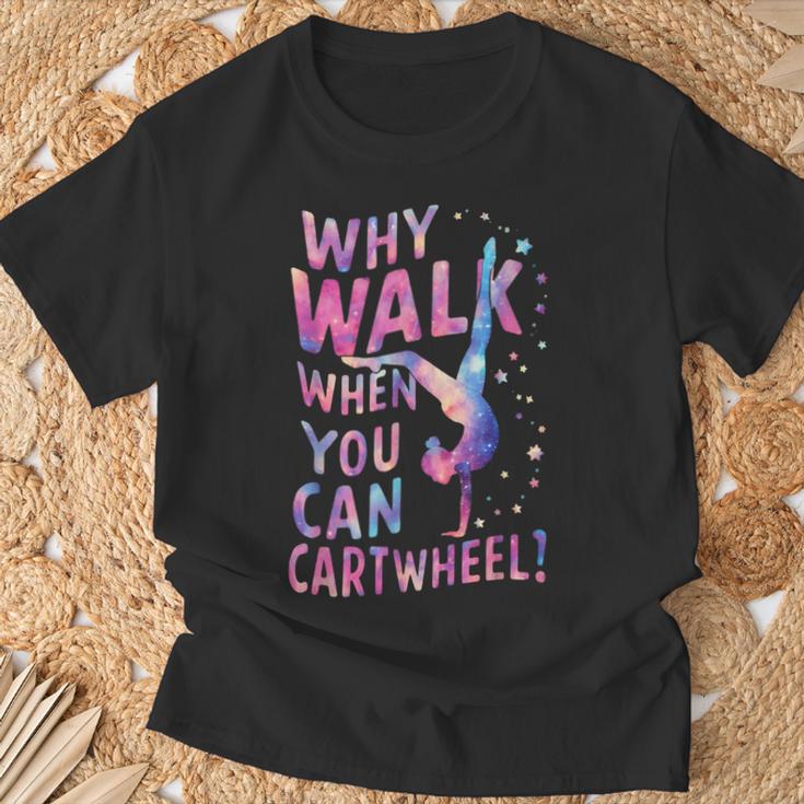 Gymnast Why Walk When You Can Cartwheel Gymnastics T-Shirt Gifts for Old Men