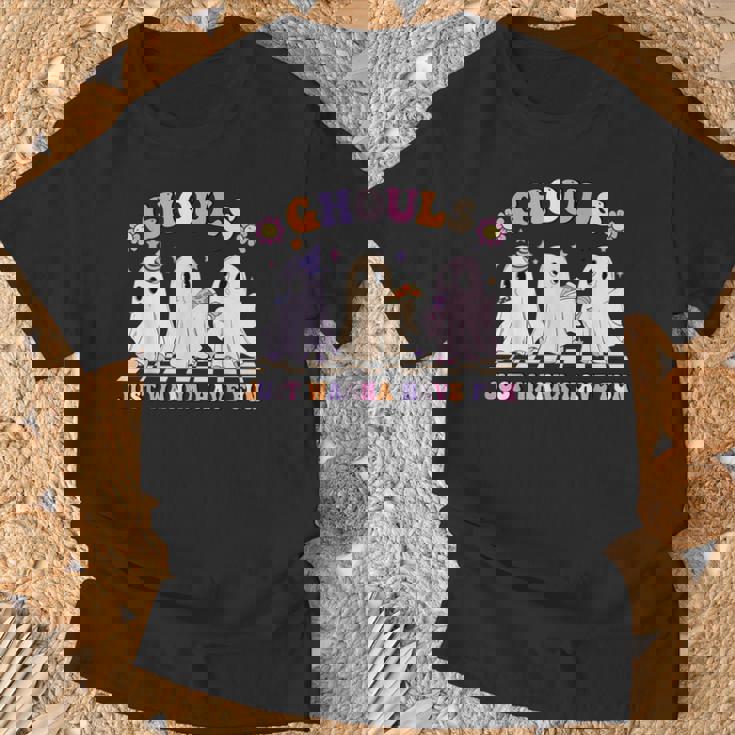 Halloween Ghouls Just Wanna Have Fun Dancing Ghost Retro T-Shirt Gifts for Old Men