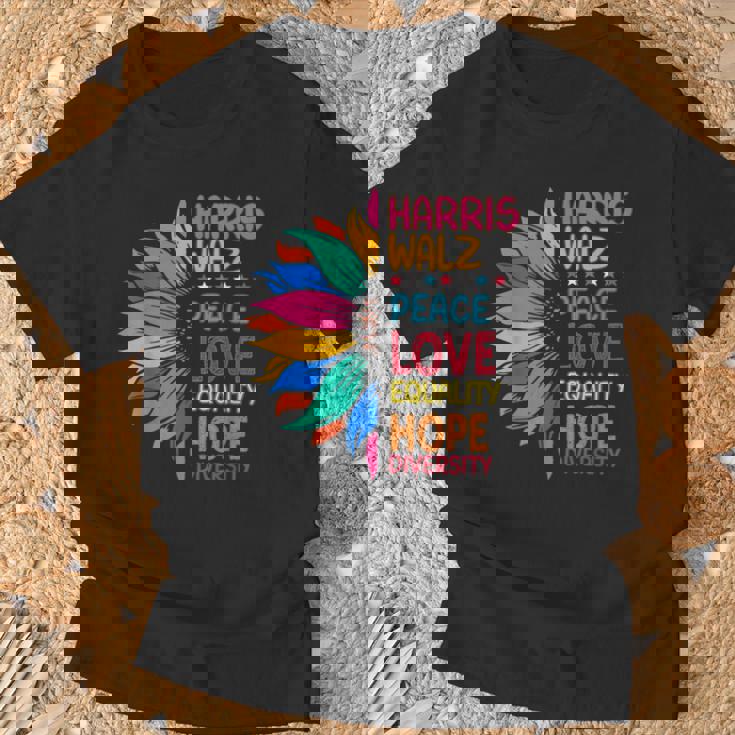 Harris Walz Peace Love Equality Hope Diversity T-Shirt Gifts for Old Men