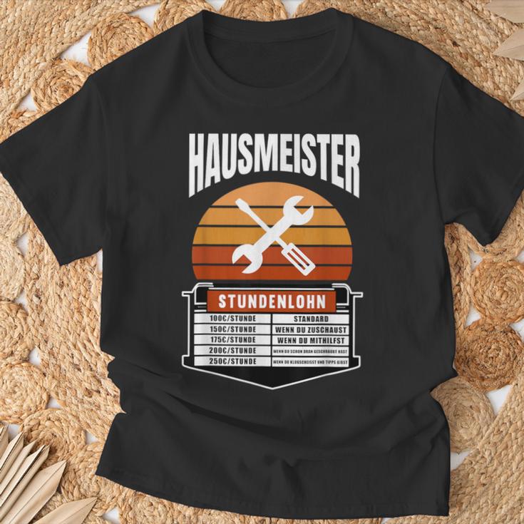 Hausmeister Stundenlohn Hauswart Preisliste Haustechniker T-Shirt Geschenke für alte Männer