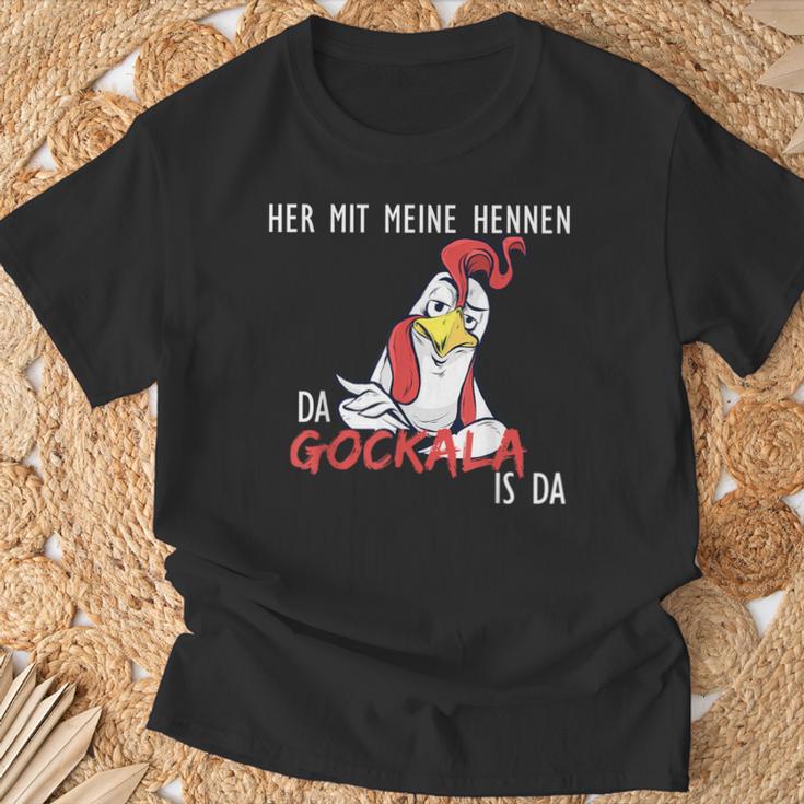 With My Hennen Da Gockala Ist Da Bauern T-Shirt Geschenke für alte Männer