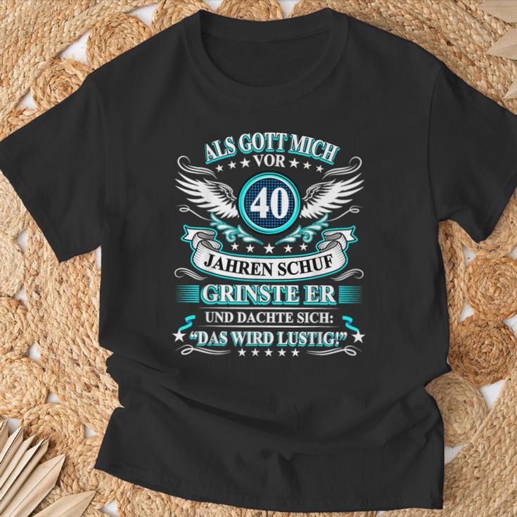 Herren Als Gott Michor 40 Jahen Krinste Er 40Th Birthday T-Shirt Geschenke für alte Männer