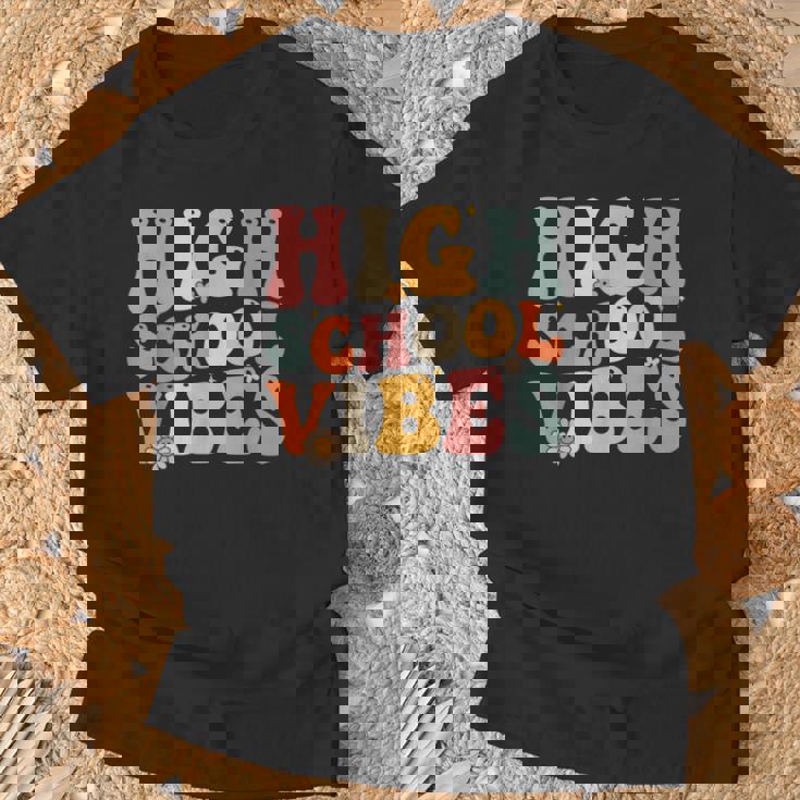 High School Vibes High School Team Retro 1St Day Of School T-Shirt Gifts for Old Men