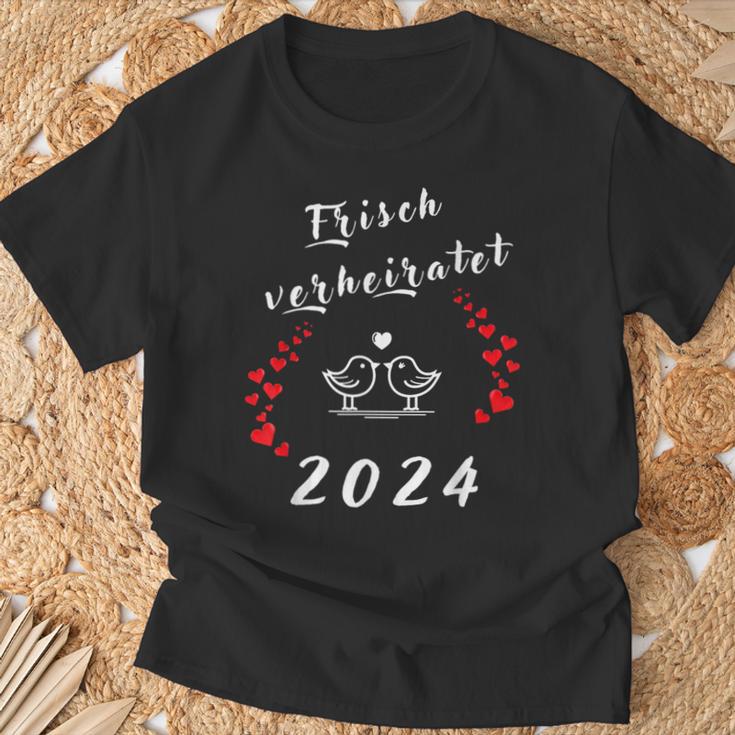 Hochzeit 2024 Frischerheiratet Heirat Flitterwochen 2024 T-Shirt Geschenke für alte Männer