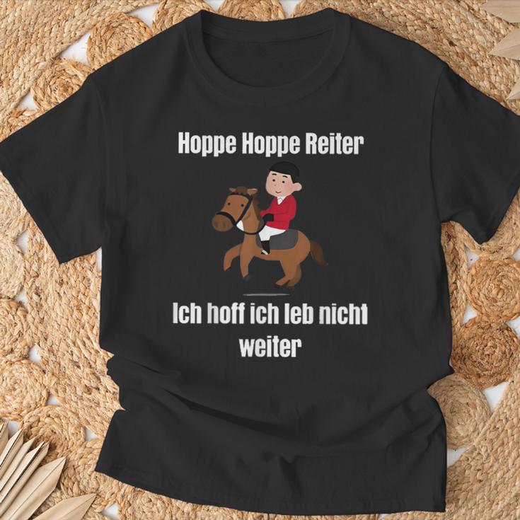 Hoppe Hoppe Reiter Ich Hoff Ich Leb Nicht WeiterT-Shirt Geschenke für alte Männer