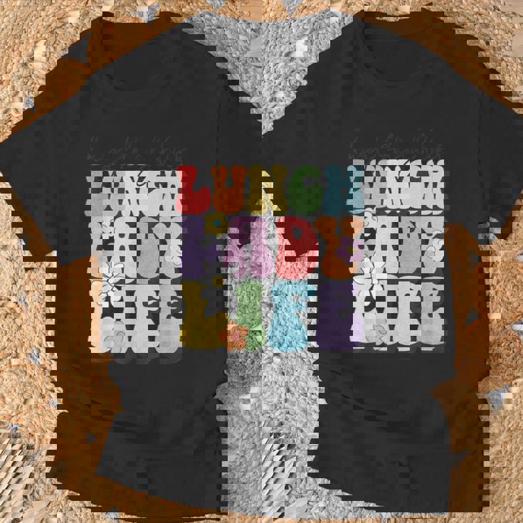 Hugs & High Fives Lunch Lady Vibes School Appreciation T-Shirt Gifts for Old Men