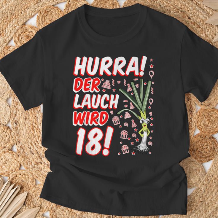 Hurra Der Lauch Wird 18 18Th Birthday 18Th Honourful Fun T-Shirt Geschenke für alte Männer