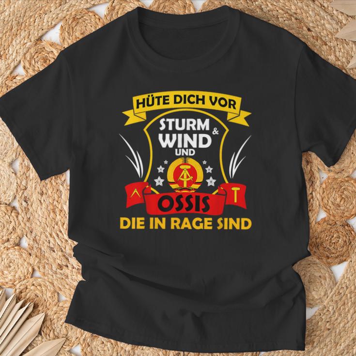 Hüte Dichor Sturm & Wind & Ossis Die In Rage Sind Ddr Ost T-Shirt Geschenke für alte Männer