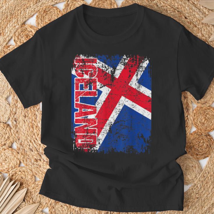 Iceland Flag Women's Children's Iceland T-Shirt Geschenke für alte Männer