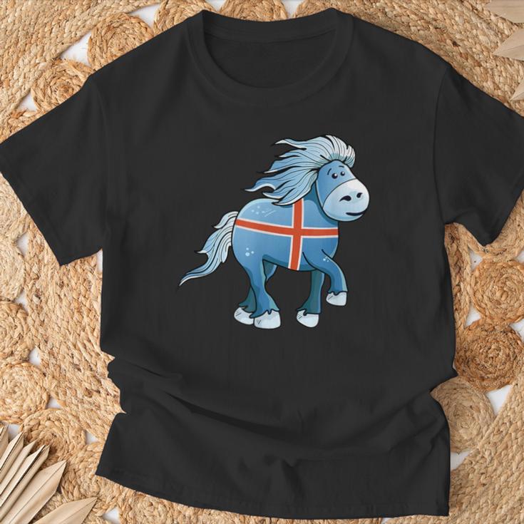 Icelandic Horse Islandpony Tölten Island Flag T-Shirt Geschenke für alte Männer