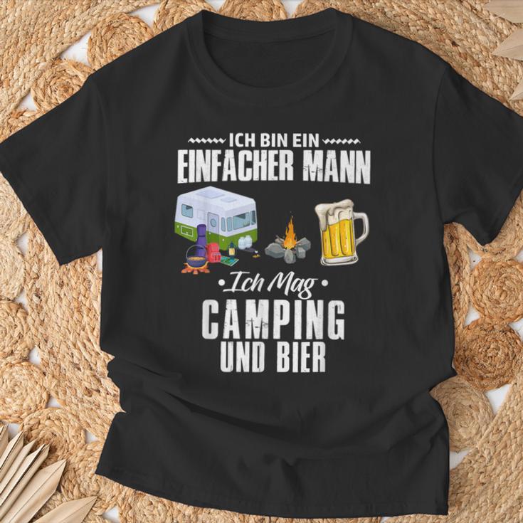 Ich Bin Einfach Mann Ich Mag Camping Und Bier Camperan S T-Shirt Geschenke für alte Männer