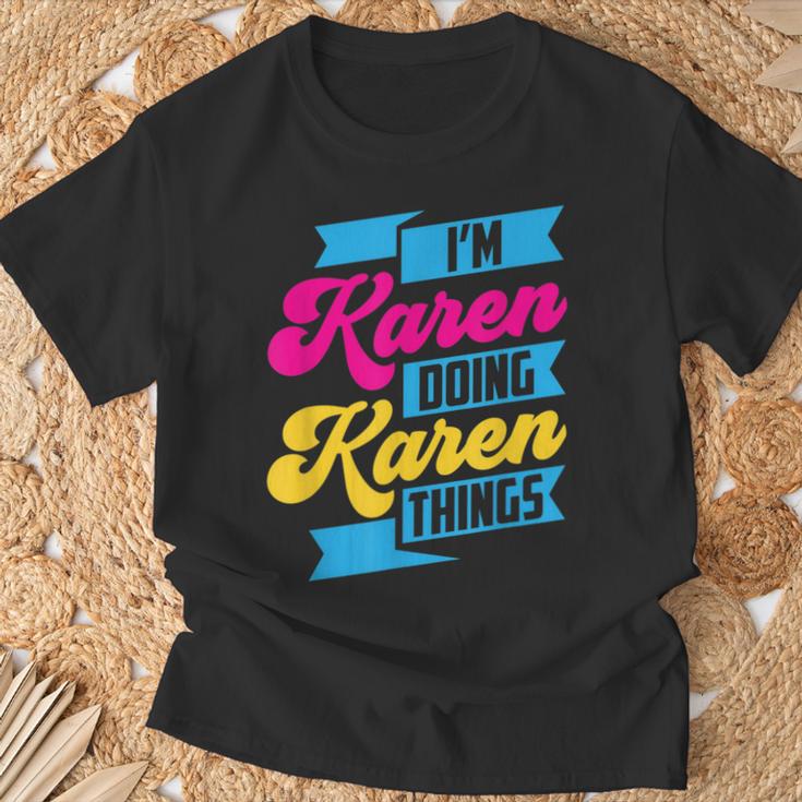 Ich Bin Karen Und Mache Karen Sachen Beruhig Dich Karen German T-Shirt Geschenke für alte Männer