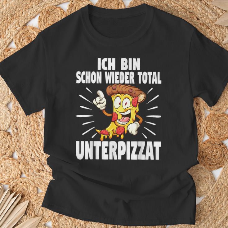 Ich Bin Schon Wieder Total Unterpizzat Pizza T-Shirt Geschenke für alte Männer