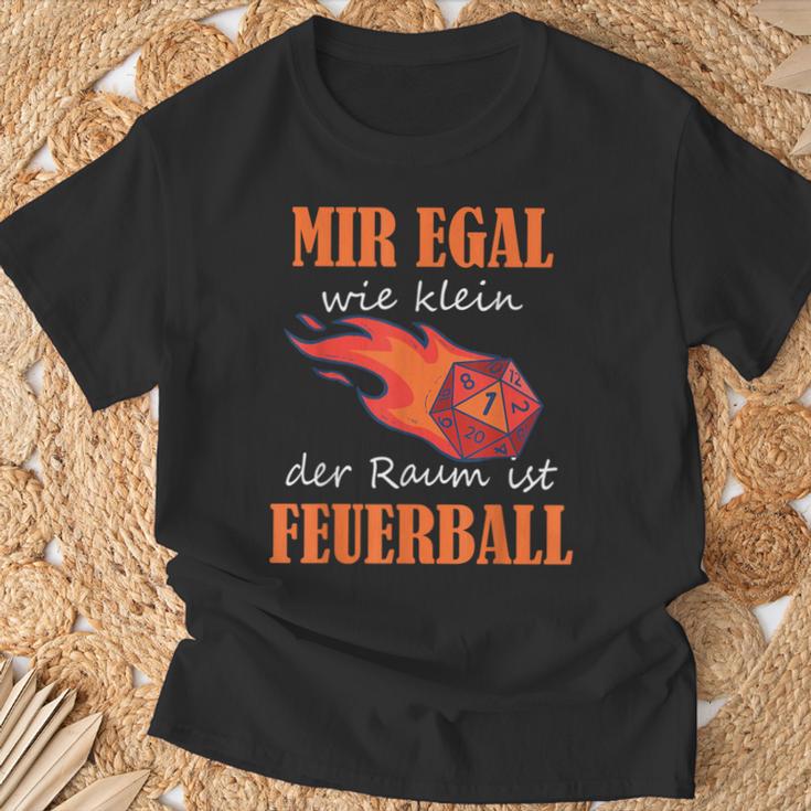 Ich Egal Wie Klein Der Raum Ist Feuerball Rollenspiel Zauber German T-Shirt Geschenke für alte Männer