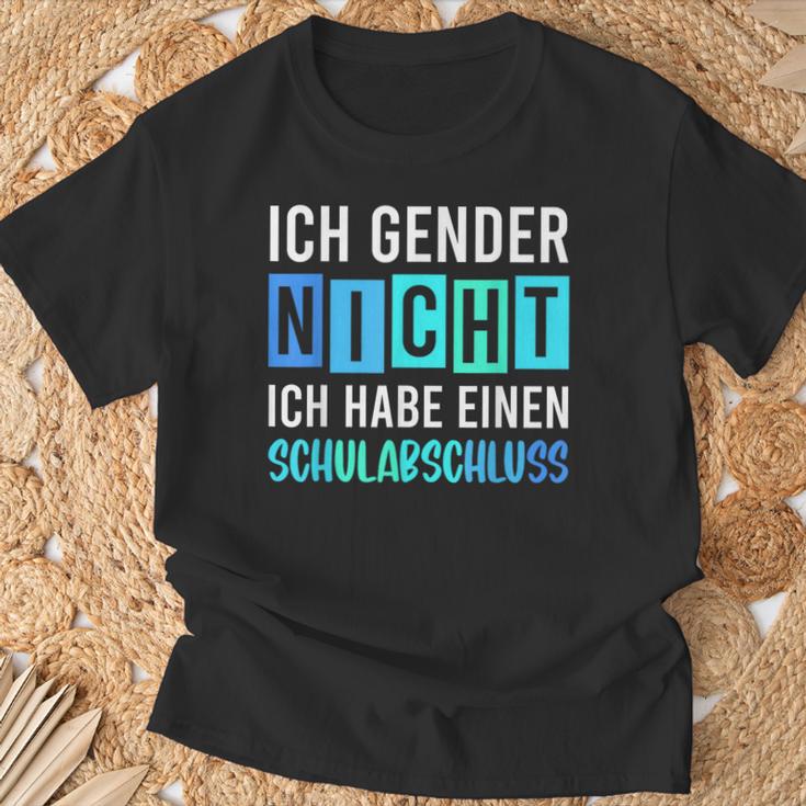 Ich Gender Nicht Ich Habe Einen Schulabschluss Blue T-Shirt Geschenke für alte Männer