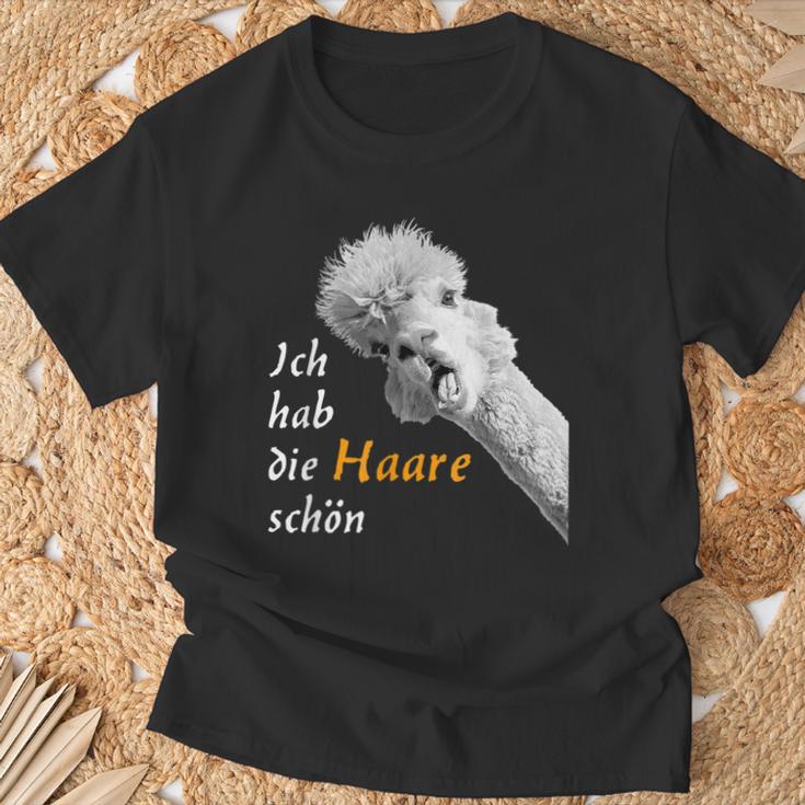 Ich Hab Die Haare Schön Talking Cute Alpaca T-Shirt Geschenke für alte Männer