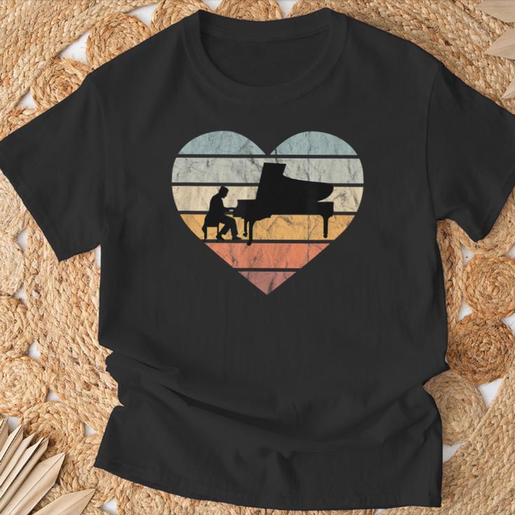 'Ich Liebe Klavier Retro Wing' Piano Music Classic Pianist T-Shirt Geschenke für alte Männer