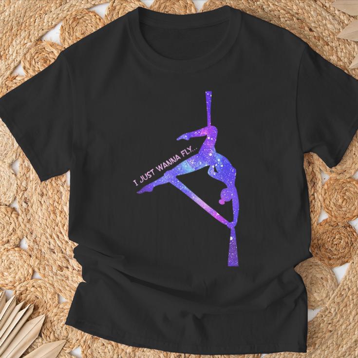 Ich Wanna Einfach Fliegen Aerial Stars Silks Aerialist Aerial Yoga T-Shirt Geschenke für alte Männer