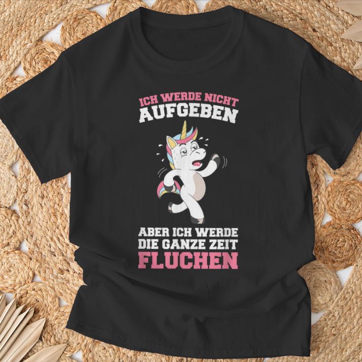 Ich Werde Nicht Aufgeben Aber Die Ganze Zeit Fluchen German Langu T-Shirt Geschenke für alte Männer