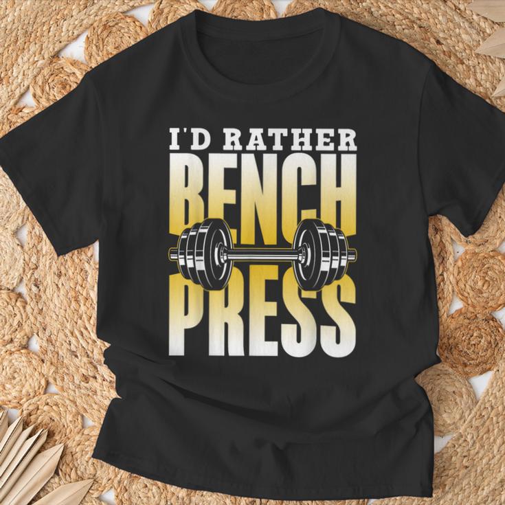 Ich Würde Lieber Bench Press T-Shirt Geschenke für alte Männer