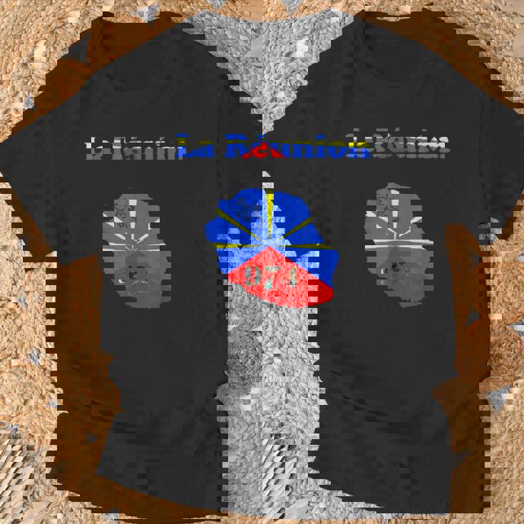 Isla De La Reunión Departamento 974 Bandera De Mapa De Antillas Camiseta unisex Regalos para ancianos