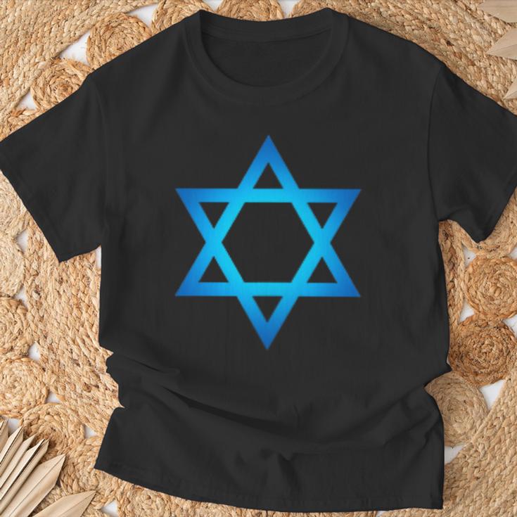 Israel Flag Small Star Of David Judaism Hexagram Symbol T-Shirt Geschenke für alte Männer