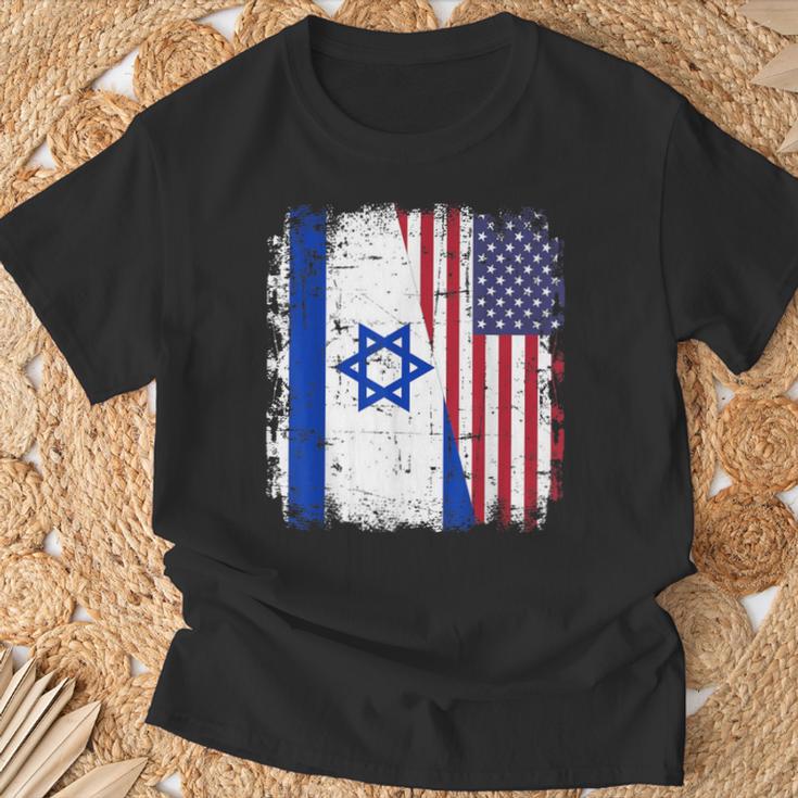 Israel Usa Flag T-Shirt Geschenke für alte Männer