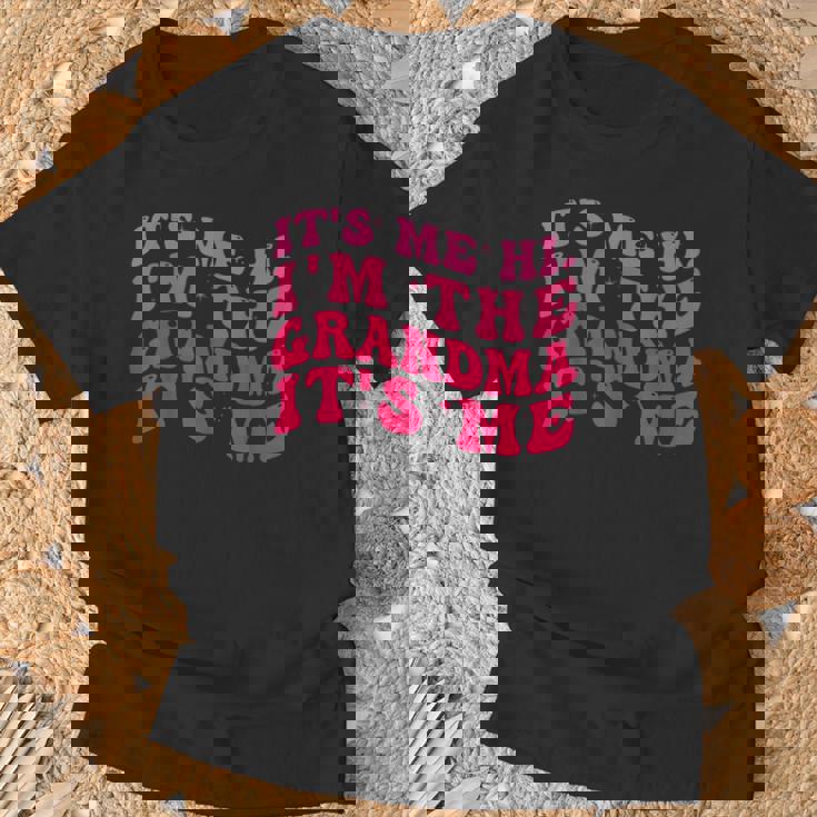 It's Me Hi I'm The Grandma It's Me Pink Groovy Grandma T-Shirt Gifts for Old Men