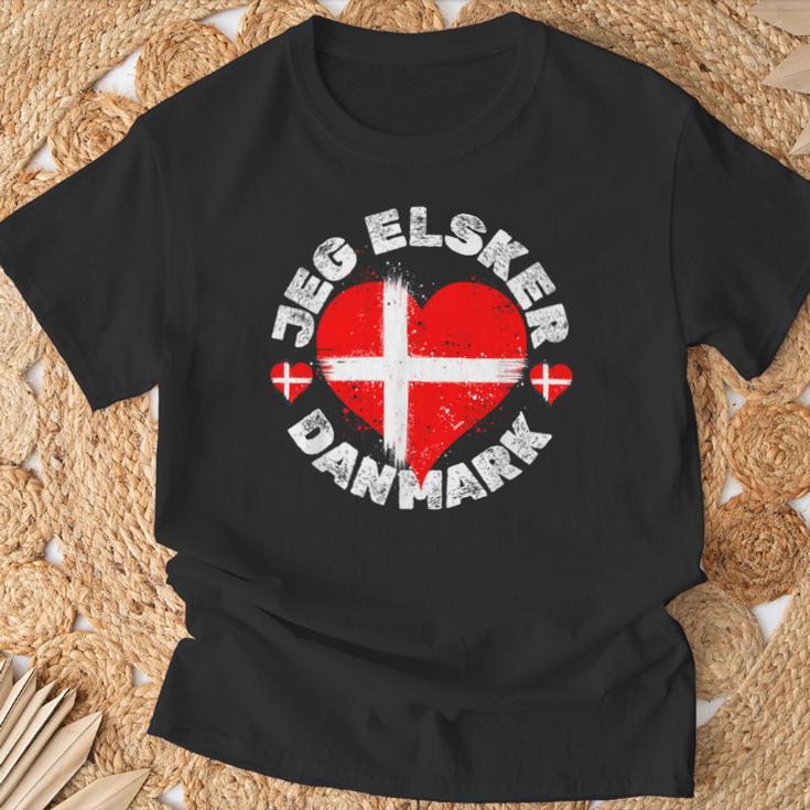 Jeg Elsker Danmark Or I Love Denmark For Denmark Day T-Shirt Geschenke für alte Männer