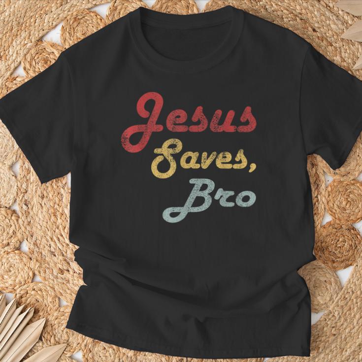 Jesus Saves Bro Religion Christianintage Jesus Christ T-Shirt Geschenke für alte Männer