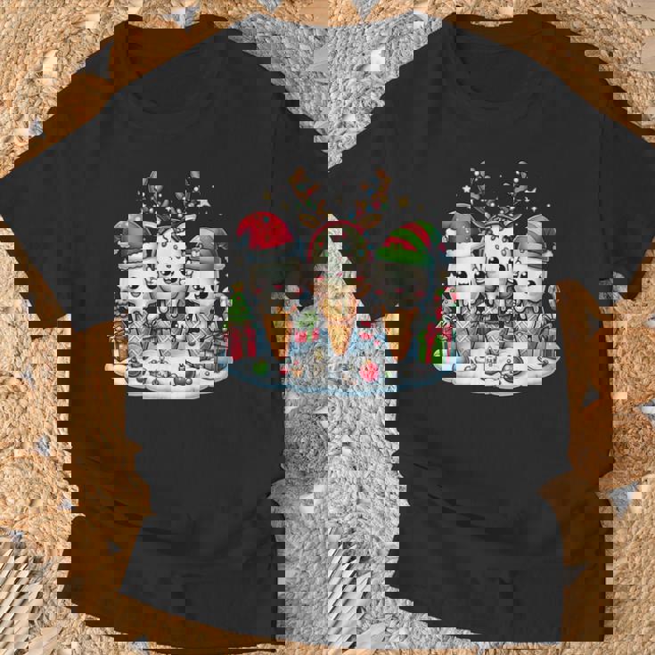Jolie Glace De Noël Père Noël Renne Elfe Pour S Hommes Enfants T-Shirt Cadeaux pour les vieillards