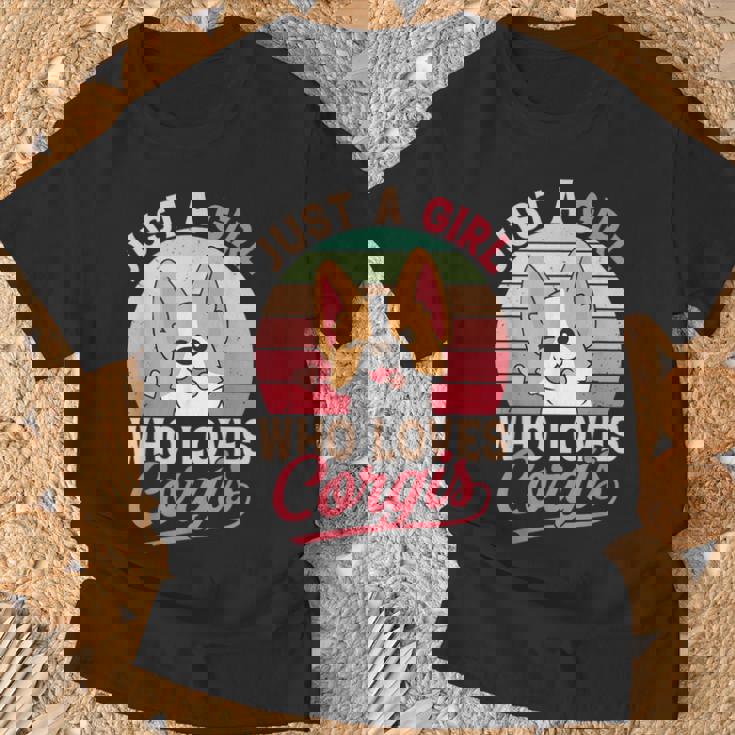Just A Girl Who Loves Corgis Cute Corgi Dog Girl T-Shirt Gifts for Old Men