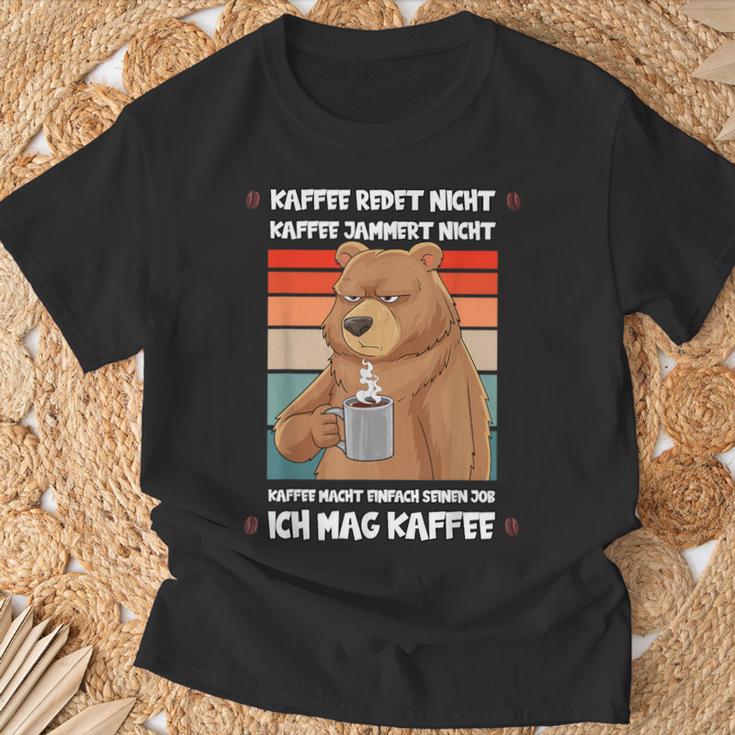 Kaffee Redet Nicht Lustig Job Job Job Bear T-Shirt Geschenke für alte Männer