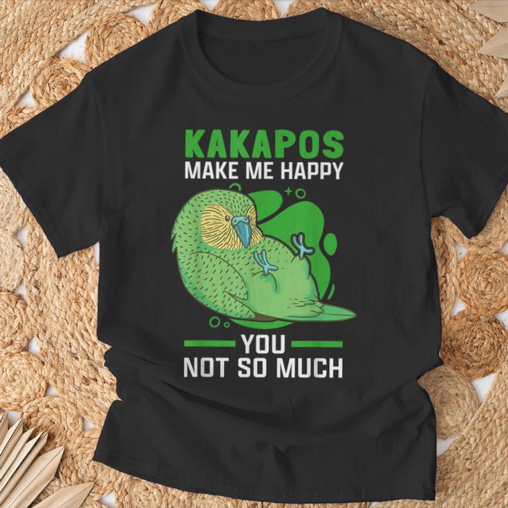 Kakapos Machen Glücklich New Zealand Flying Kakapo T-Shirt Geschenke für alte Männer