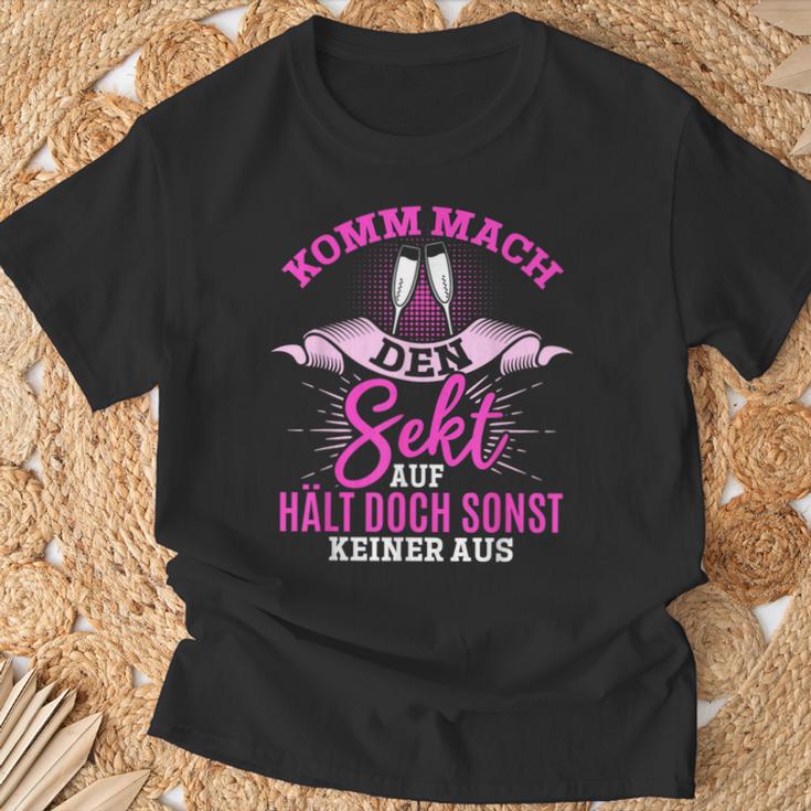 Komm Mach Den Sekt Auf Hält Doch Keiner Aus T-Shirt Geschenke für alte Männer