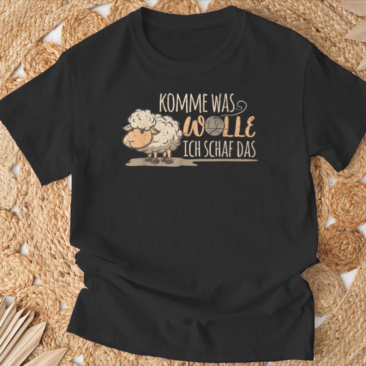 Komme Was Wolle Ich Schaf Das Bauern Bauernhof Wollschafen T-Shirt Geschenke für alte Männer