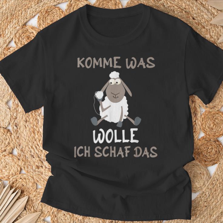 Komme Was Wolle Ich Schaf Das T-Shirt Geschenke für alte Männer