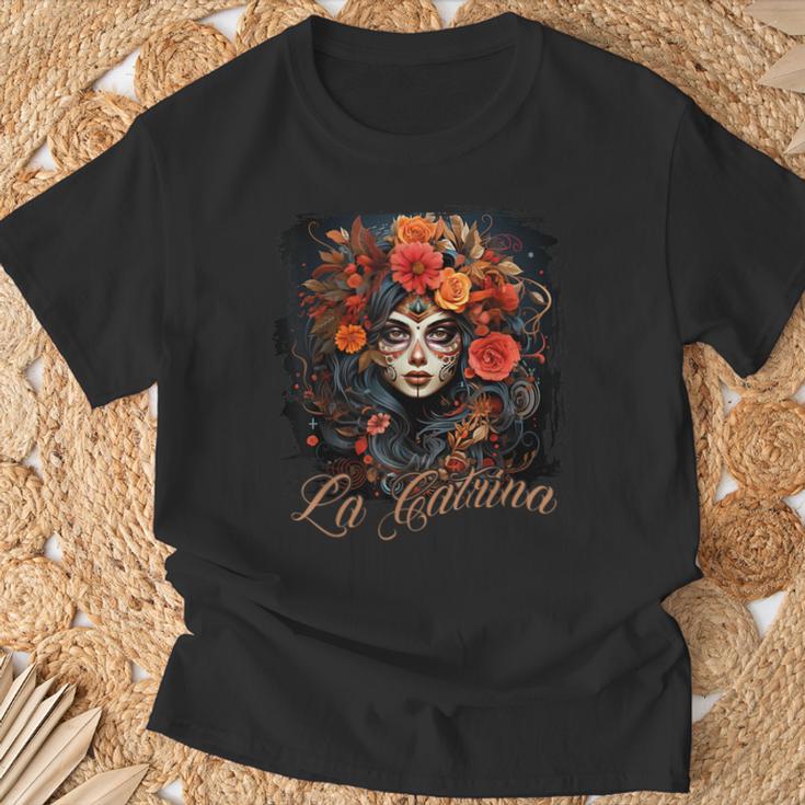 La Catrina Cool Dia De Los Muertos La Catrina T-Shirt Geschenke für alte Männer