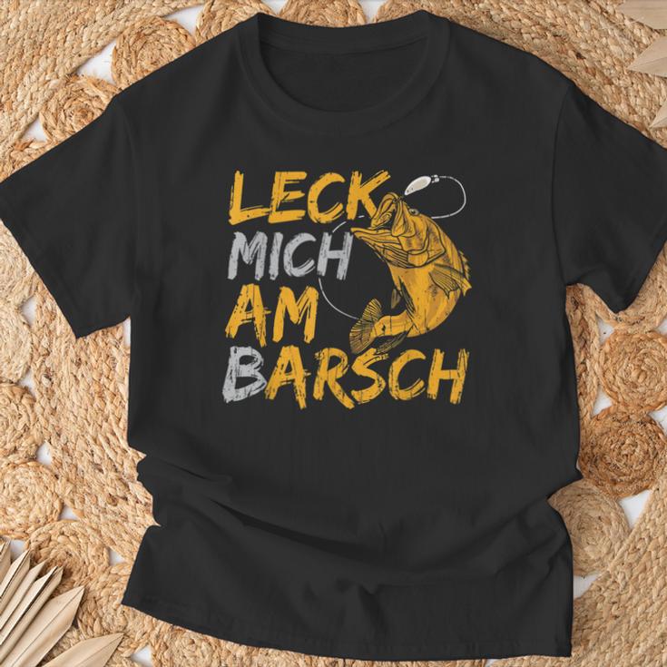 Leck Mich Doch Am Barsch Fischer Angler Sayings Father's Day T-Shirt Geschenke für alte Männer