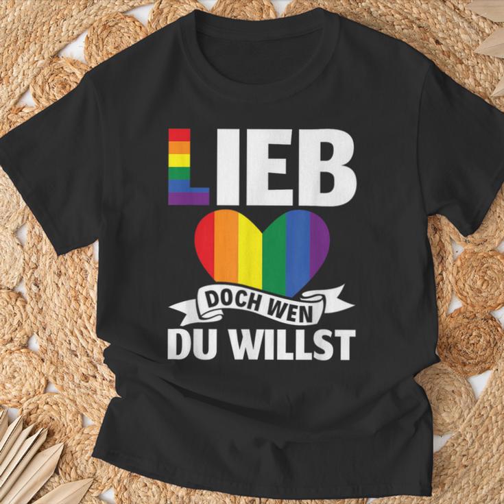 Lgbt Lgbtq Gay Csd Lieb Doch Wen Du Willst Gay Pride T-Shirt Geschenke für alte Männer