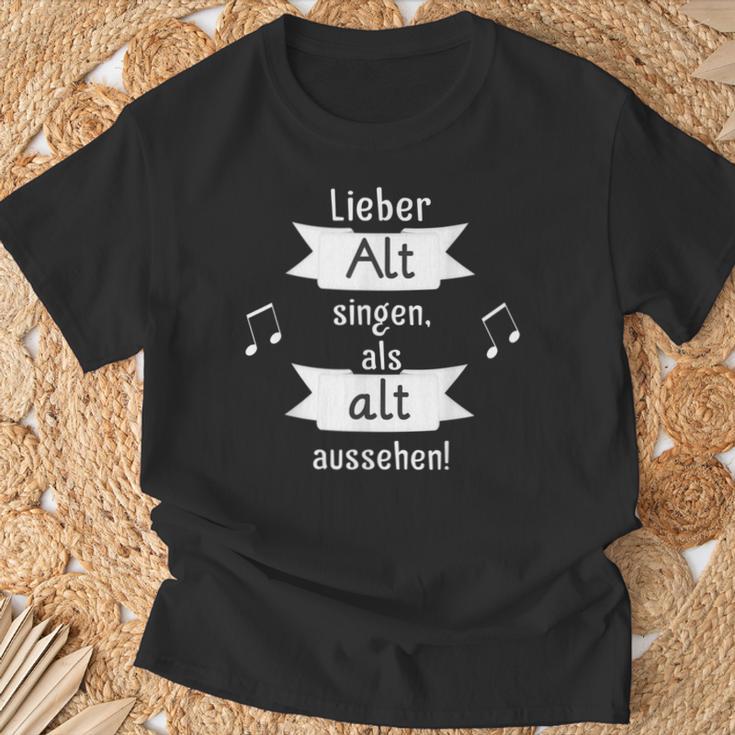 Lieber Alt Singen Als Alt Aussehen T-Shirt Geschenke für alte Männer