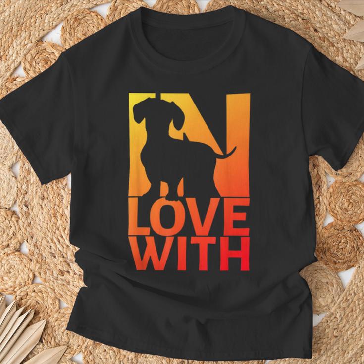 In Love With Dachshund T-Shirt Geschenke für alte Männer