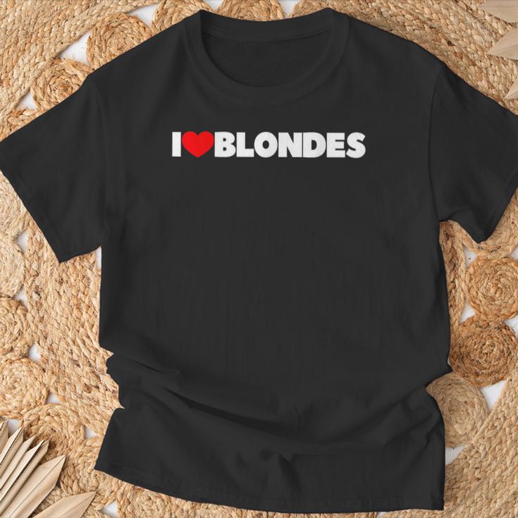 I Love Heart Blonde T-Shirt Geschenke für alte Männer